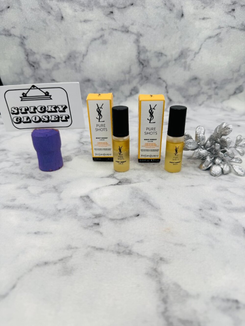 Yves Saint Laurent Skincare Set-Pure Shot Night Reboot Serum,2X7ml-2pc-BOXED-NEW
